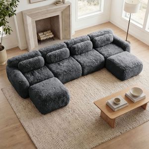 Divano Ergonomico a U con Design Antiscivolo, Base in Spugna ad Alta Densità 32D, Combinazione Libera, per Soggiorno, Nessun Montaggio Richiesto - Product Image 2