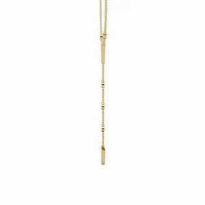 Collier pendentif en or jaune avec diamant de laboratoire, serti pavé triangulaire, design minimaliste, chaîne à maillons pour femme, mariage et usage quotidien - Product Image 2