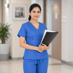 Uniforme Médico para Personal de Hospital, Conjunto de Blusa con Cuello en V y Pantalones con Cintura Elástica, Cómodo y Transpirable, de Algodón, para Hombres y Mujeres - Product Image 4