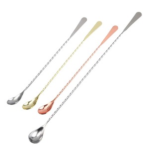 Cuillère à mélanger les boissons en acier inoxydable de qualité supérieure, manche torsadé élégant, agitateur de cocktail, outil professionnel pour l'hôtellerie - Product Image 3