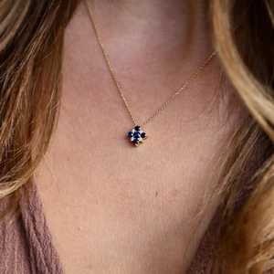 <b>Blue</b> Pendant <b>Necklace</b> IGI Certified Solid Gold Round Cut Simulated Gemstone 14k Lab Grown Accent Wholesale price Manufacture - Product Image 6