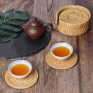 Custom Size <b>Woven</b> Rattan <b>Coaster</b> Handmade OEM Vietnam Factory - Product Image 1