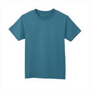 Men's Solid Color Short Sleeve O-Neck T-Shirt 100% Cotton Regular Fit Casual Jersey Knitted <b>Blank</b> Top - Product Image 1