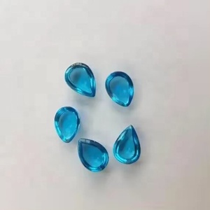 Topacio azul suizo natural, 8x12mm, cabujón de pera, piedras preciosas sueltas, Topacio pulido a mano, piedras preciosas lisas del proveedor del fabricante - Product Image 1