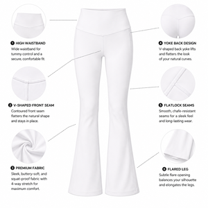 High Quality Wide Leg Yoga Pants Custom Women Workout Butt Lift Yoga Wear Slim Fit Sports <b>Flared</b> Trousers Gym <b>Legging</b> - Product Image 5