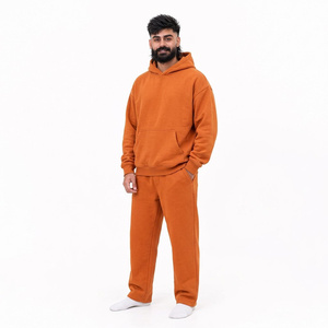 Chándal con Capucha para Hombre, Color Verde Oliva, Manga Larga, Color Sólido, Algodón, Ropa Casual, Bolsillos Laterales, Corte Regular, Estilo Otoñal - Product Image 2