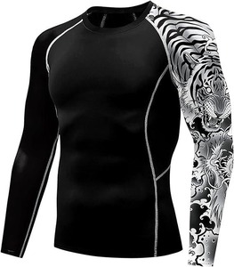 2026 Boxing Jersey <b>Men</b> MMA Rash Guard Jiu Jitsu Bjj T-<b>Shirt</b> <b>Compression</b> <b>Shirt</b> Quick Dry Gym Running Training BJJ Rash Guard - Product Image 3