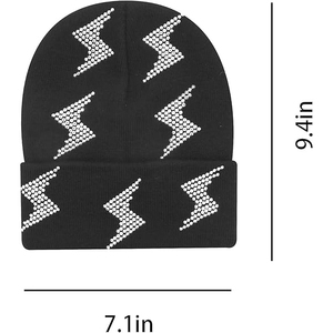 Bonnets en tricot jacquard d'hiver personnalisés avec broderie 3D en strass et cristaux, design et taille sur mesure disponibles pour les voyages - Product Image 6