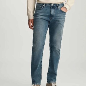 Custom Washed Pure Denim Jeans Street Trend Retro Pants Slim Fit Straight-leg Men's Jeans for Men - Product Image 1