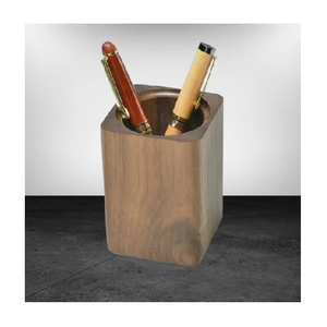 Porte-stylos en bois rectangulaire, organisateur de bureau pour la papeterie, accessoire de bureau pour le rangement des fournitures - Product Image 1