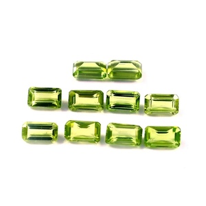 AAA Natural 3X4mm Peridot Octagon Cut Faceted Handmade Semi-Precious Loose for Jewelry Making Green Wholesale Lot - Product Image 1