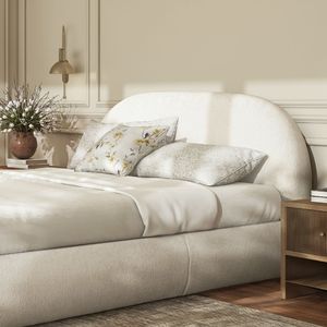 Lit plateforme rembourré Archie Queen Almond White Puffy Grounded - Product Image 2