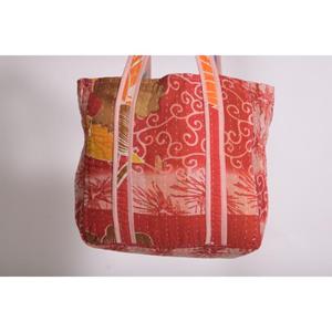 Bolso Tote Acolchado de Algodón Kantha, Bolso de Hombro Boho Indio Hecho a Mano, Bolso de Compras Reutilizable, Regalo para Mujer - Product Image 2