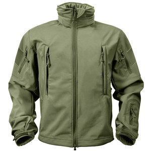 Chaqueta de Forro Polar Verde Oliva para Hombre, Cuello Alto, Cierre de Cremallera, Estilo Workwear, Resistente al Viento, Corte Regular - Product Image 1
