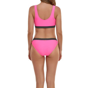 Maillot de bain deux pièces pour femme, personnalisé, sublimé, prix abordable, uni, respirant, pour femmes. - Product Image 2
