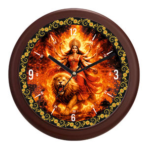 Reloj de Pared Sherawali Mata de Plástico Personalizado Premium con Impresión Digital para el Día de la Madre, Navidad, Decoración de Templos y Salas de Pooja - Product Image 5