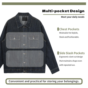 Premium <b>Mens</b> <b>Denim</b> <b>Jacket</b> Jean Stylish <b>Jacket</b> Multi Pockets Design Casual Outerwear Quality Fashionable Streetwear <b>Denim</b> <b>Jacket</b> - Product Image 3