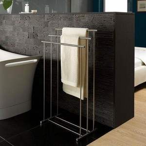 Support à serviettes compact en métal avec porte-boissons pour petites salles de bain, quatre niveaux, base stable, design étanche, style moderne et classique - Product Image 1