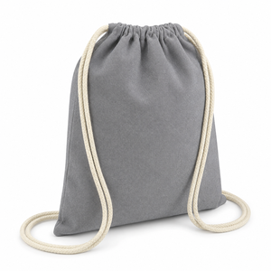 225 GSM Recycled Cotton <b>Drawstring</b> <b>Backpack</b> 36x40 cm Gym Sports Sack Custom Logo Promotional Wholesale OEM Manufacturer Exporter - Product Image 2