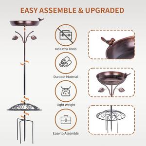 Escultura de Metal Resistente Hecha a Mano para Baño de Pájaros con Base de Estaca, Acabado con Recubrimiento en Polvo, Diseño Personalizable para Decoración de Jardín Exterior - Product Image 2