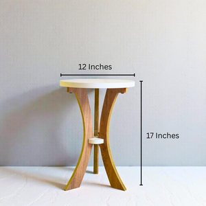 Table d'appoint Art Déco élégante en bois massif, support d'appoint écologique, meuble compact pour chambre à coucher, salon et décoration intérieure - Product Image 1
