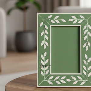 Cadre photo en os vert incrusté, décoration d'intérieur de luxe faite à la main - Product Image 3
