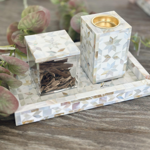 Ensemble unique de 3 brûleurs à encens en nacre pour la décoration et les cadeaux, brûleur à bakhoor en nacre écologique - Product Image 3