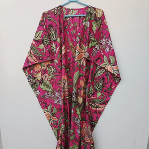 Vestido Kaftán Casual de Verano sin Mangas con Estampado Floral Digital Tropical para Mujer, Traje de Baño para la Playa, Islas del Pacífico Asiático - Product Image 1