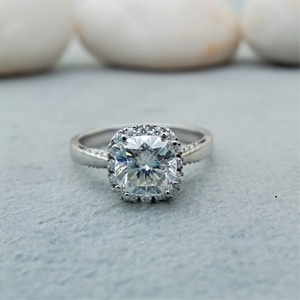 Luxury Engagement Ring BLACK Diamond 10K Solid Gold Moissanite <b>CUSHION</b> Fully Diamonds Custom Design ENGAGEMENT Ring - Product Image 1