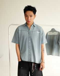 Camisas de corte cuadrado con botones 100% algodón OEM ODM para hombre y mujer, fabricadas en Vietnam por una fábrica de ropa vietnamita. - Product Image 6