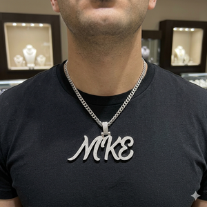 Collier personnalisé avec pendentif en lettres cursive pavées de diamants Moissanite, en argent 925, bijoux personnalisés - Product Image 2