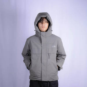 Meilleure qualité unisexe feu deux veste pour l'hiver fonctionnel à la mode Gore-Tex matériel à capuche col fermeture à glissière décontracté - Product Image 1