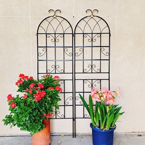 Set di 4 tralicci da giardino in metallo antiruggine da 180 cm x 50 cm per piante rampicanti, supporto per fiori da esterno - Product Image 2