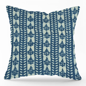 Housse de coussin en coton style bohème indigo, imprimée à la main, coussin décoratif - Product Image 6