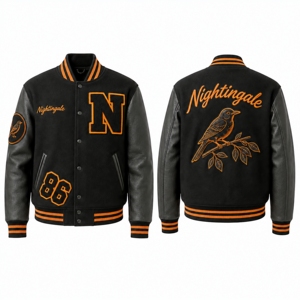 OEM ODM Custom Varsity <b>Jacket</b> Manufacturer Premium <b>Leather</b> Sleeve Chenille Embroidery Letterman <b>Jacket</b> Private Label Brand - Product Image 6