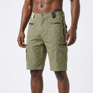 Shorts pour hommes 100% coton, taille mi-haute, multi-poches, respirants, décontractés, style Bermuda - Product Image 6