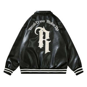 Chaqueta de cuero genuino de vaca clásica personalizada de alta calidad y gran venta al por mayor para hombre - Product Image 2