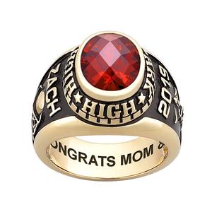 Anillo de Graduación de Plata Esterlina 925 para Hombre, con Piedra Ovalada en Forma de Tablero de Ajedrez, Anillo Personalizado para Estudiantes Escolares y Universitarios, Anillo para Ceremonia - Product Image 1