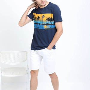 Camiseta Deportiva de Verano para Hombre, Teñida, de Color Sólido, Corte Regular, Secado Rápido, Transpirable, Manga Corta, Felpa, 180g, Ecológica, de Alta Calidad - Product Image 1
