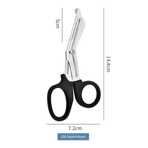 Ciseaux à pansements en acier inoxydable de 14,5 cm, à tête courbée, multicolores, personnalisables, pour premiers secours, usage domestique, extérieur et médical - Product Image 2