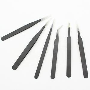 ชุดแหนบต่อขนตาสแตนเลสสีดำเคลือบผง2ชิ้นอุปกรณ์แยกความงาม - Product Image 2