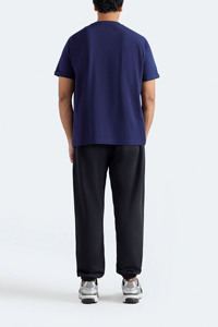 Camiseta Extra Grande Premium para Hombre, Casual, Azul Marino Sólido, Cuello Redondo, Manga Corta, Corte Holgado, 100% Algodón, Transpirable y Ecológica - Product Image 4