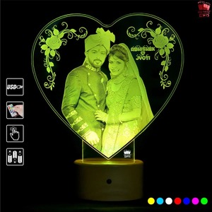 Most Selling Personalized 3D Illusion Heart Shape LED <b>Lamp</b> for Anniversary Night Light Romantic Couple Gift and Home Use - Product Image 3