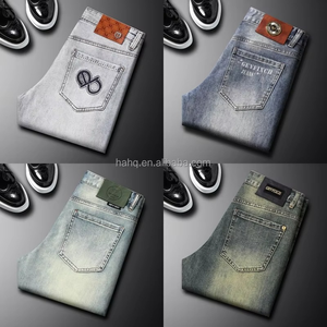 Hot Selling 2025 Spring/Summer New Lightweight Solid Breathable <b>Denim</b> Mid-rise Straight-leg Light Wash Casual Men's Jeans - Product Image 3