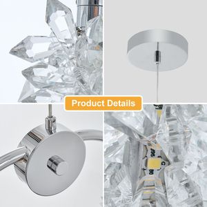 Lampadario Moderno a LED in Cristallo, Illuminazione Sospesa per Bar, Lampada da Comodino, Luci Pendenti in Cristallo - Product Image 6