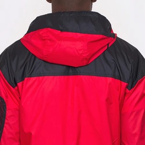 Men's Hooded Red Black Color Blocking Windproof Polyester/Nylon Windbreaker Jacket Autumn Outdoor Wear Zipper Closure Regular - Product Image 2