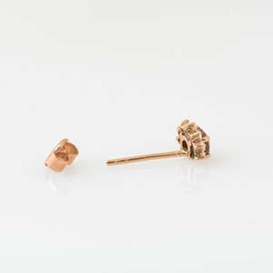 Boucles d'oreilles clous en tourmaline, forme ronde, argent sterling 925, plaqué or 14 carats, bijoux délicats, cadeau pierre de naissance - Product Image 2