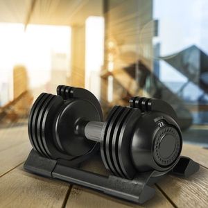 52LBS Adjustable Steel and Plastic <b>Dumbbells</b> Rubber Coated for Comfort and Durability - Product Image 1