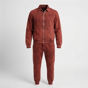 Conjunto Deportivo de Dos Piezas para Hombre, de Algodón de Alta Calidad, con Capucha, Lavado Ácido, Color Sólido, con Logotipo Personalizado, OEM, Venta al Por Mayor, Ropa Urbana para Adultos - Product Image 1
