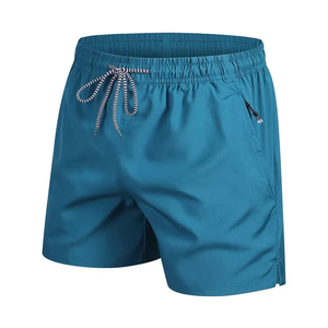 2026 Custom OEM Mens Quick Dry Swim Shorts Elastic Waist Drawstring Lightweight Beach Running Shorts With Zipper Pocket - Product Image 2